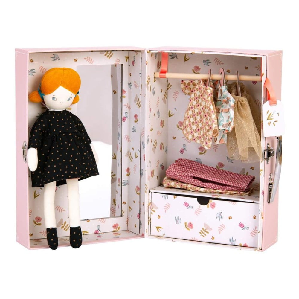 Kis párizsi lány öltöztetős játék bőröndben, babával - Moulin Roty
