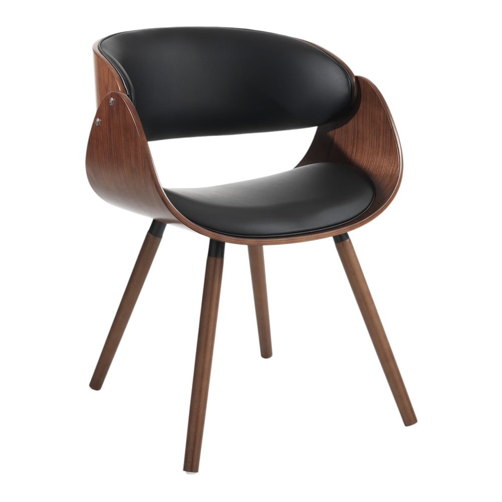 Fekete-sötétbarna bőrutánzat étkezőszék Visby Evo – Tomasucci