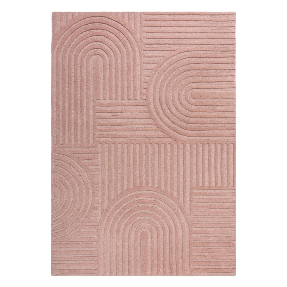 Zen garden rózsaszín gyapjú szőnyeg, 160 x 230 cm - flair rugs