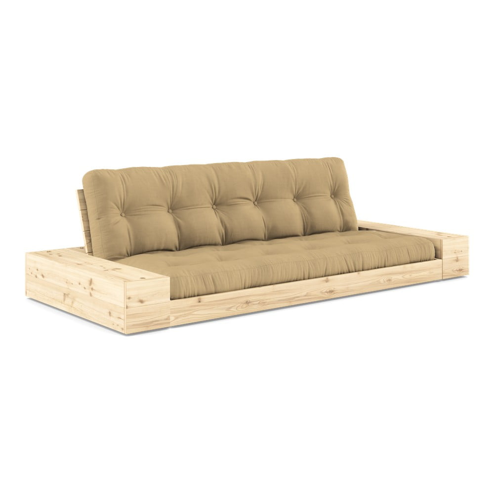 Mustársárga kinyitható kanapé 244 cm Base – Karup Design