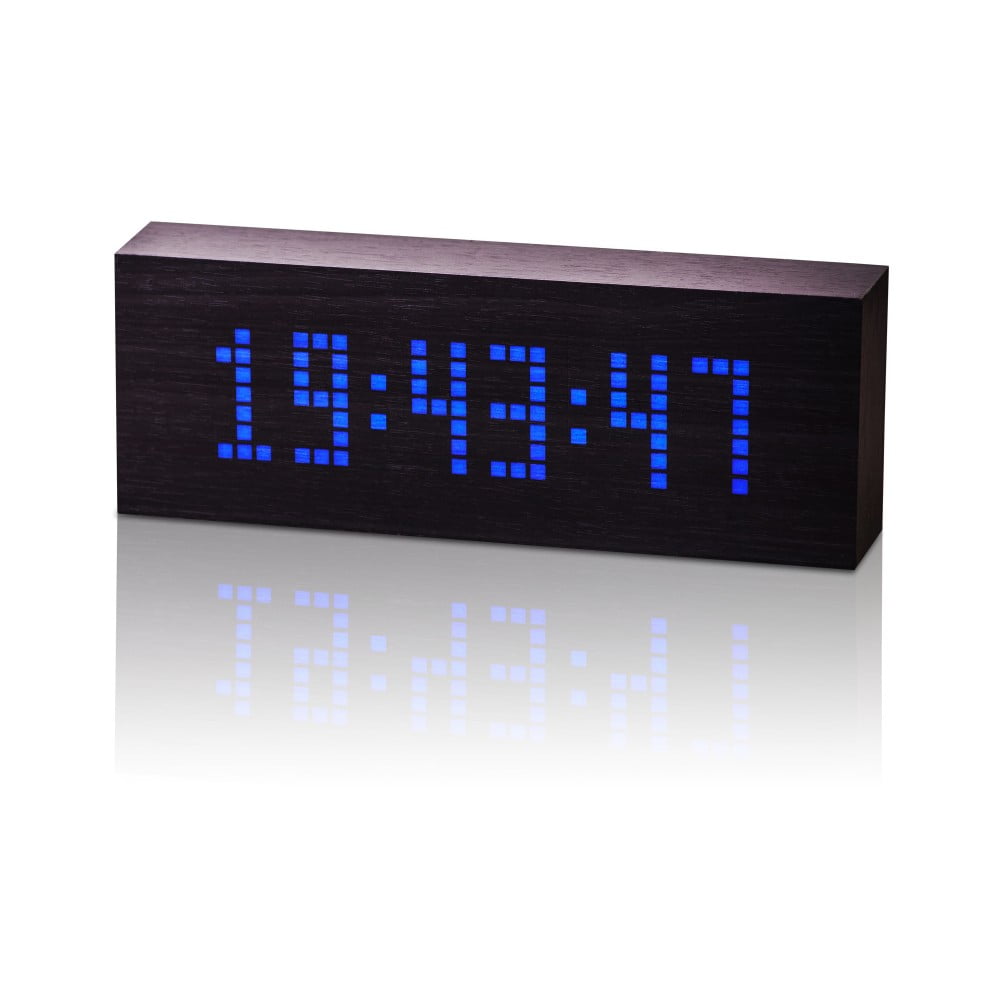 Message Click Clock fekete ébresztőóra kék LED kijelzővel - Gingko