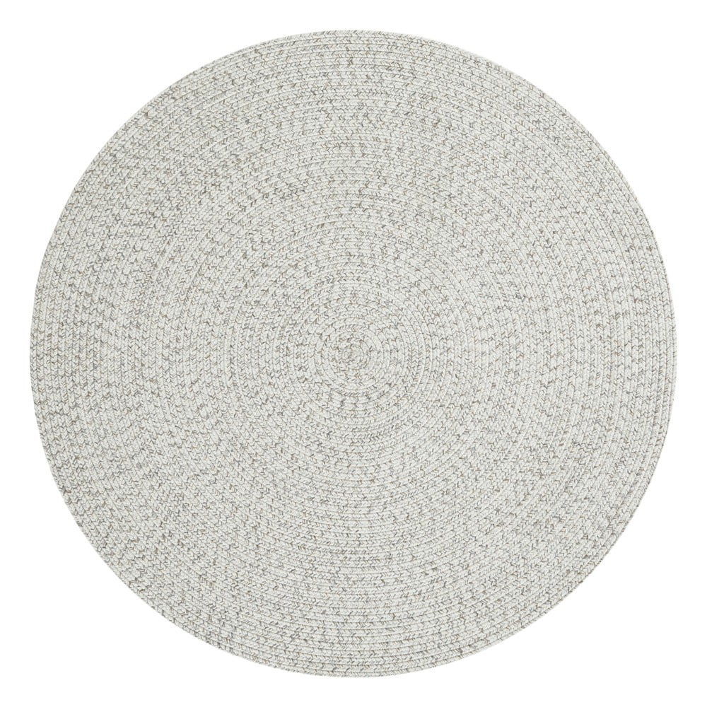Fehér-bézs kerek kültéri szőnyeg ø 150 cm - northrugs