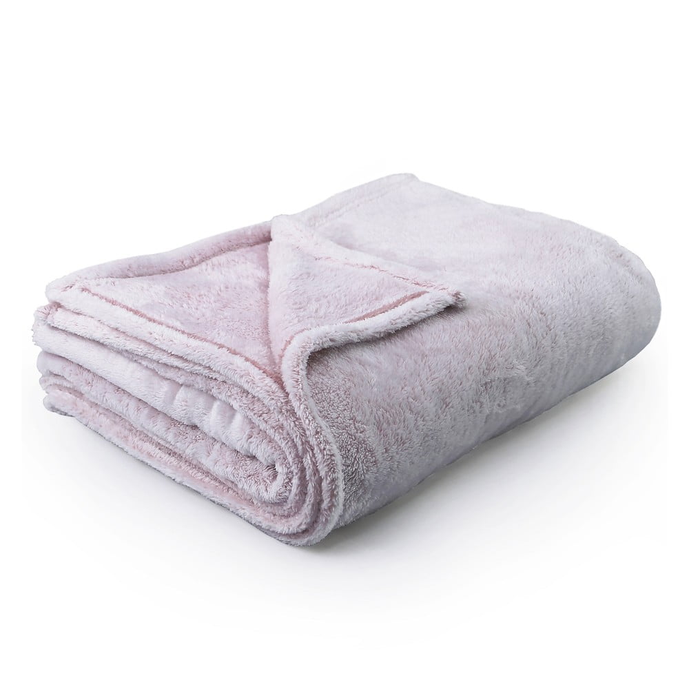 Fluff Powderpink világos rózsaszín mikroszálas takaró, 220 x 240 cm - DecoKing