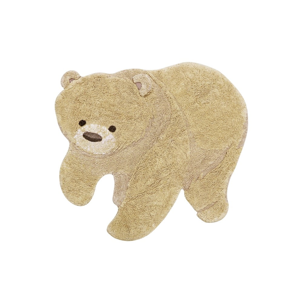 Bézs mosható kézi szövésű pamut gyerek szőnyeg 120x122 cm Bear – Lorena Canals