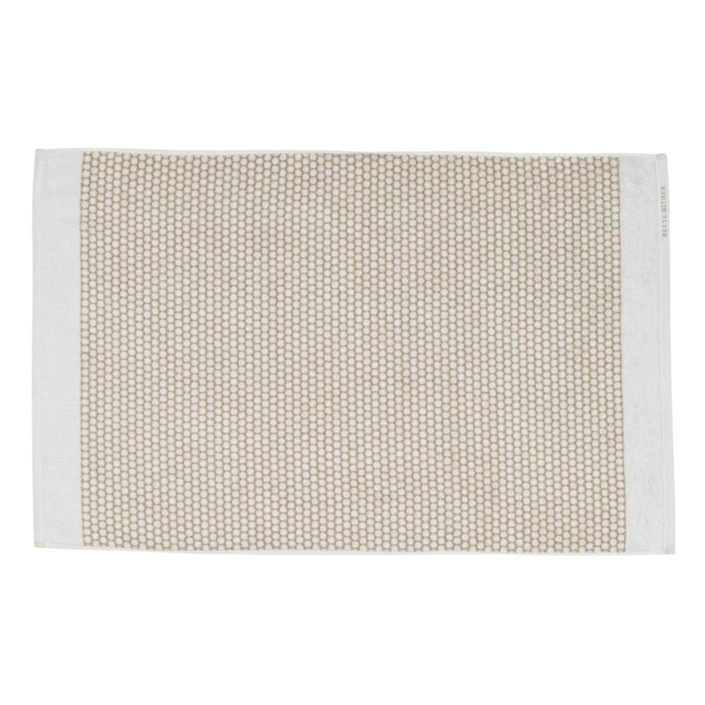 Fehér-bézs textil fürdőszobai kilépő 50x80 cm Grid – Mette Ditmer Denmark