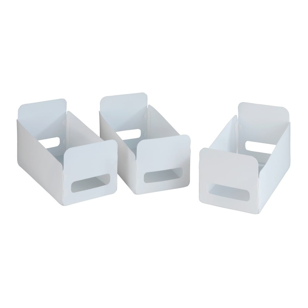 3 összecsukható doboz készlet, Wenko, összecsukható, 15 x 18 x 40 cm, polipropilén, fehér
