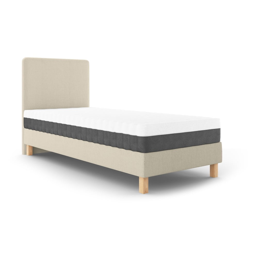 Bézs kárpitozott egyszemélyes ágy ágyráccsal 90x200 cm lotus – cosmopolitan design