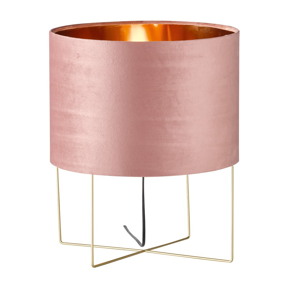 Rózsaszín asztali lámpa textil búrával (magasság 43 cm) aura – fischer & honsel