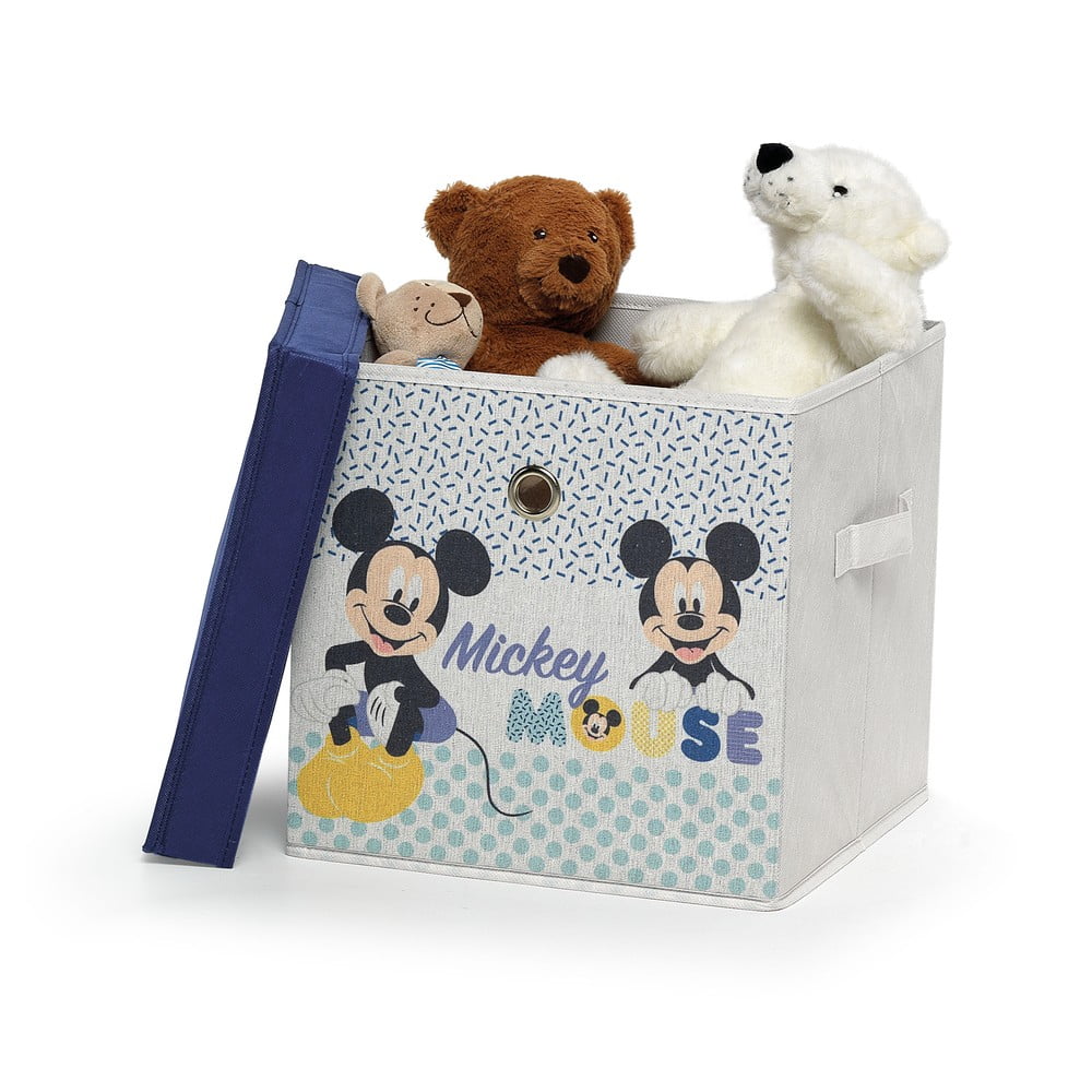 Disney Mickey gyerek textil tárolókosár fedéllel, 30 x 30 x 30 cm - Domopak