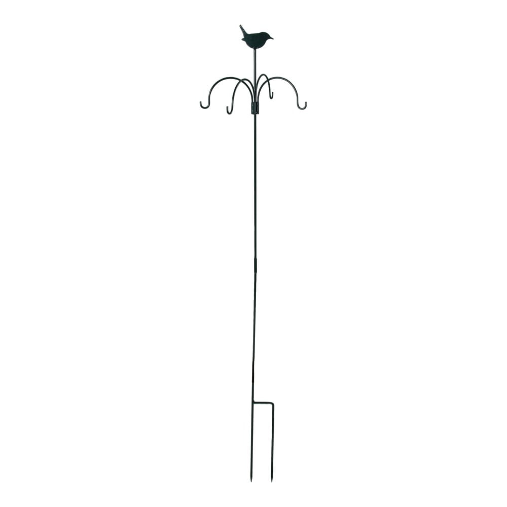 Fekete álló madáretető állvány akasztókkal, magasság 148 cm - Esschert Design