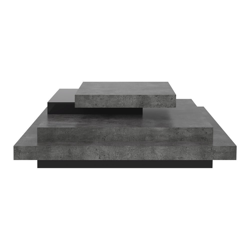 Szürke dohányzóasztal beton dekorral 110x110 cm slate - temahome