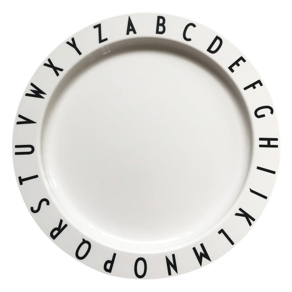 Eat & Learn fehér gyerektányér, ø 20 cm - Design Letters