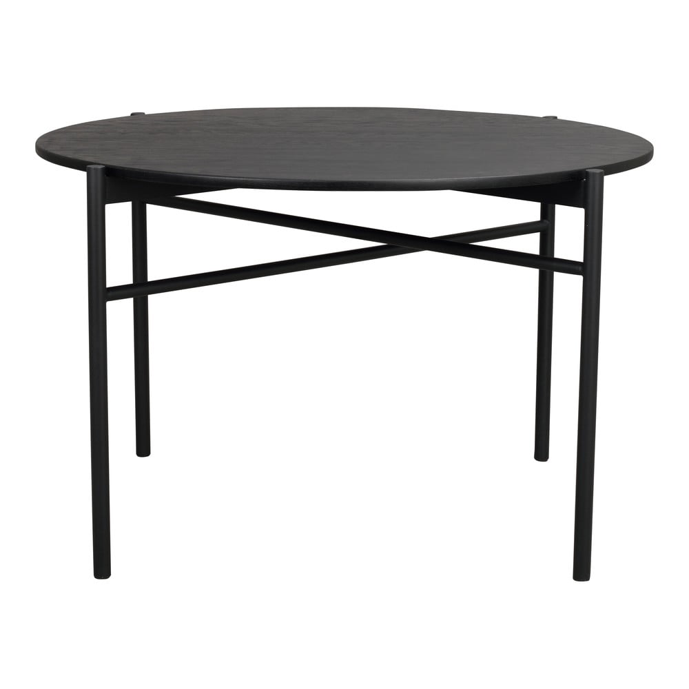 Skye fekete étkezőasztal tölgyfa dekorral, ø 120 cm - rowico