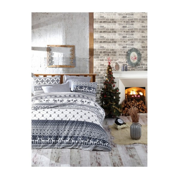 Alesia karácsonyi, kétszemélyes, pamut ágyneműhuzat lepedővel, 200 x 220 cm - Nazenin Home