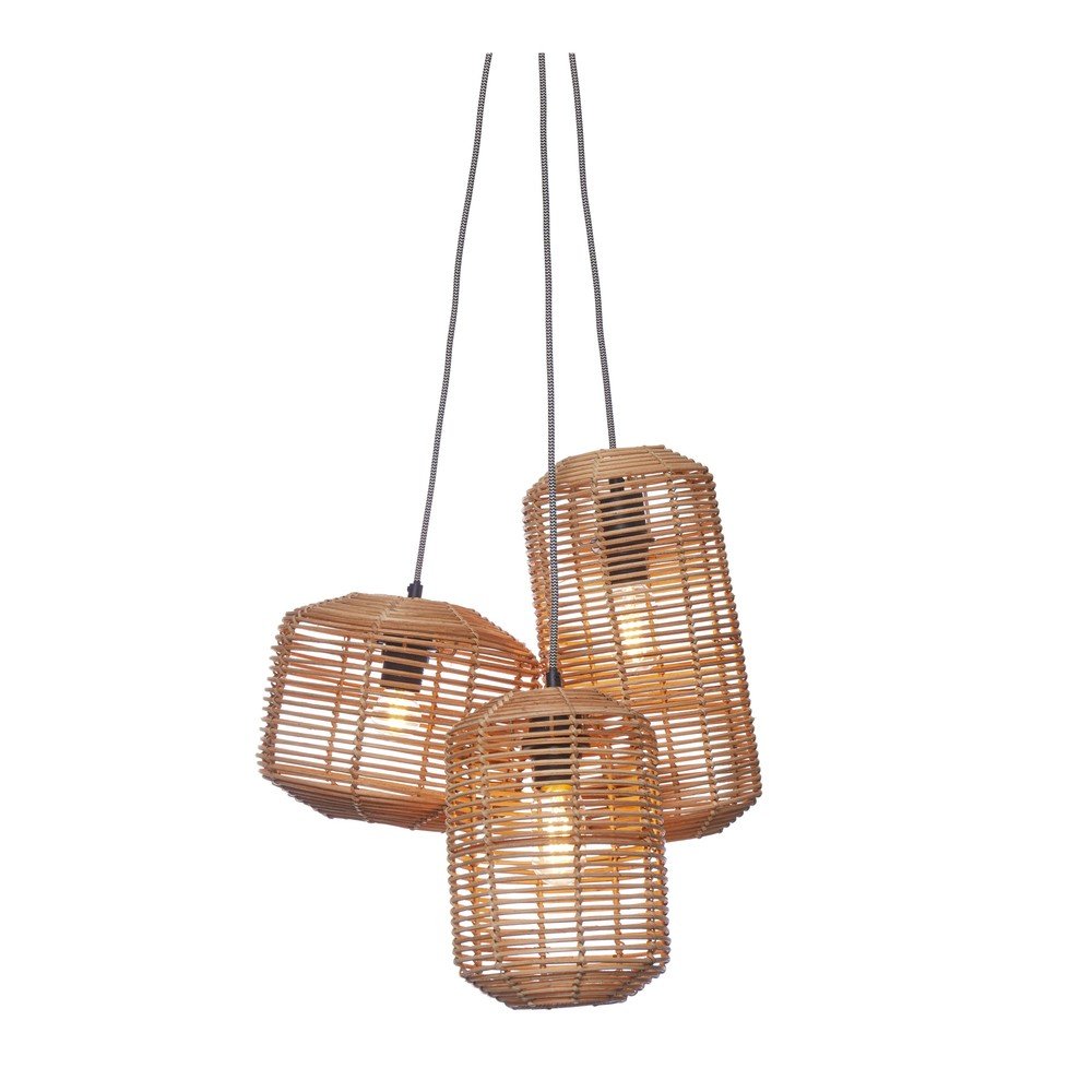 Natúr színű függőlámpa rattan búrával Tanami – Good&Mojo