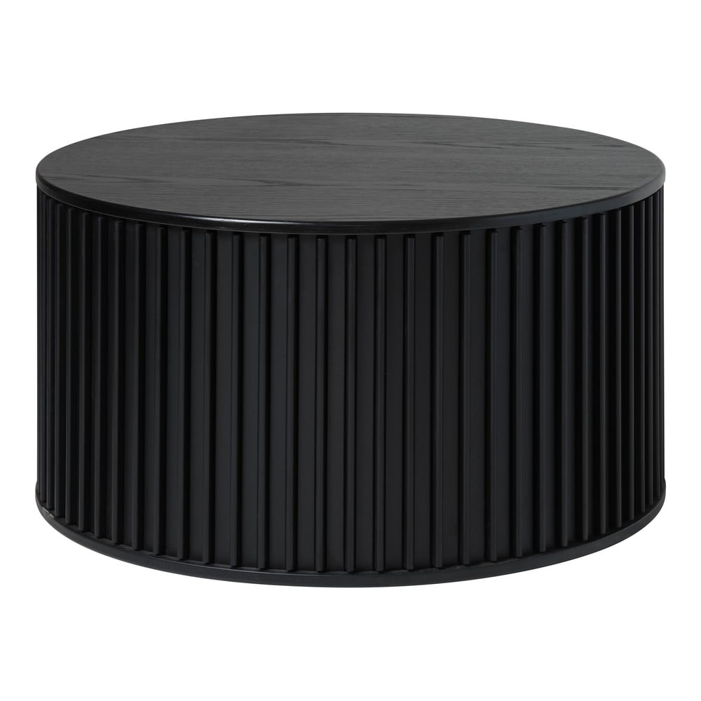 Fekete kerek dohányzóasztal ø 85 cm siena – unique furniture