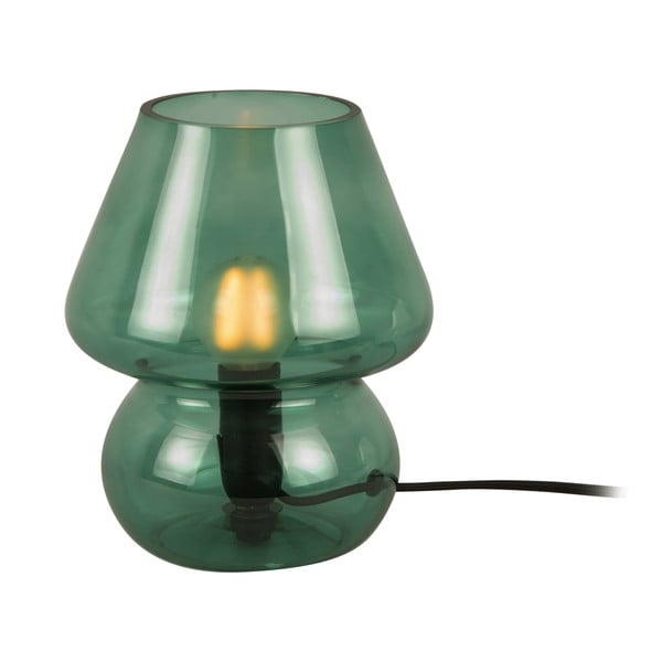 Glass sötétzöld üveg asztali lámpa, magasság 18 cm - Leitmotiv