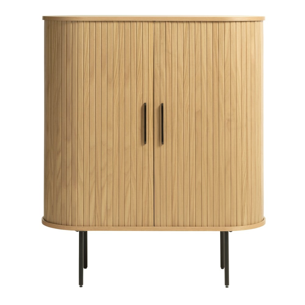 Natúr színű szekrény tölgyfa dekorral 100x118 cm Nola – Unique Furniture