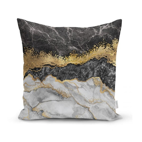 BW Marble With Golden Line párnahuzat, 45 x 45 cm - Minimalist Cushion Covers