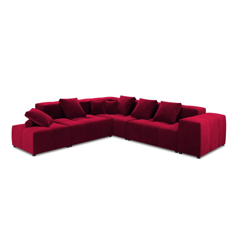 Piros bársony sarokkanapé (variálható) rome velvet - cosmopolitan design