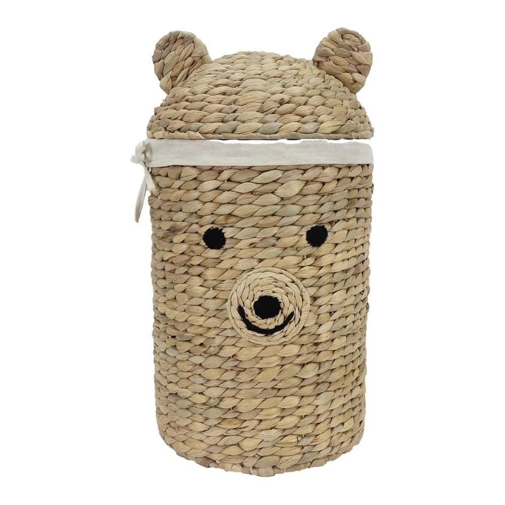 Natúr színű vízijácint játéktároló kosár ø 30x56 cm Bear – Compactor