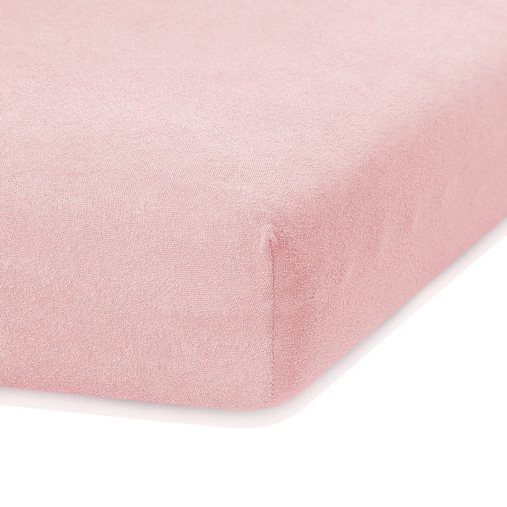 Ruby világos rózsaszín gumis lepedő, 200 x 120-140 cm - AmeliaHome