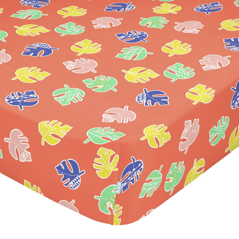 Geo Jungle gyerek pamut lepedő, 90 x 200 cm - Moshi Moshi