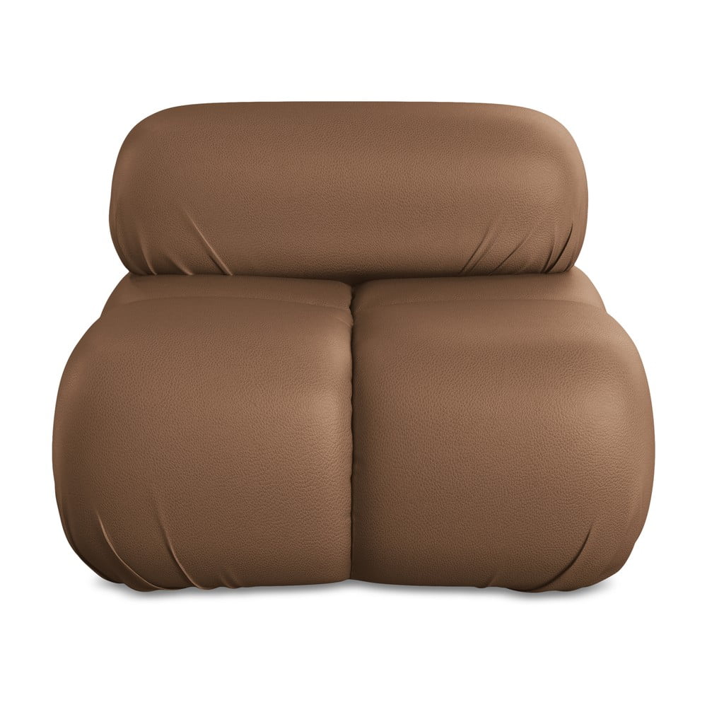 Barna bőrutánzat kanapé modul Lokua – Makamii