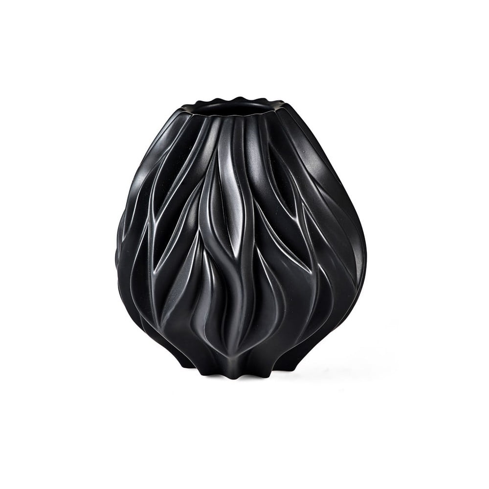 Flame fekete porcelán váza, magasság 23 cm - Morsø