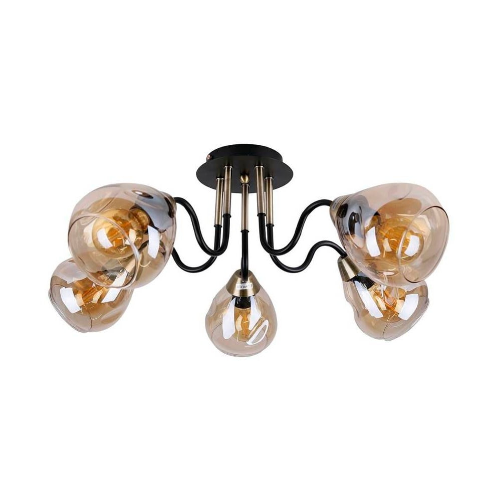 Fekete-aranyszínű mennyezeti lámpa üveg búrával unica – candellux lighting