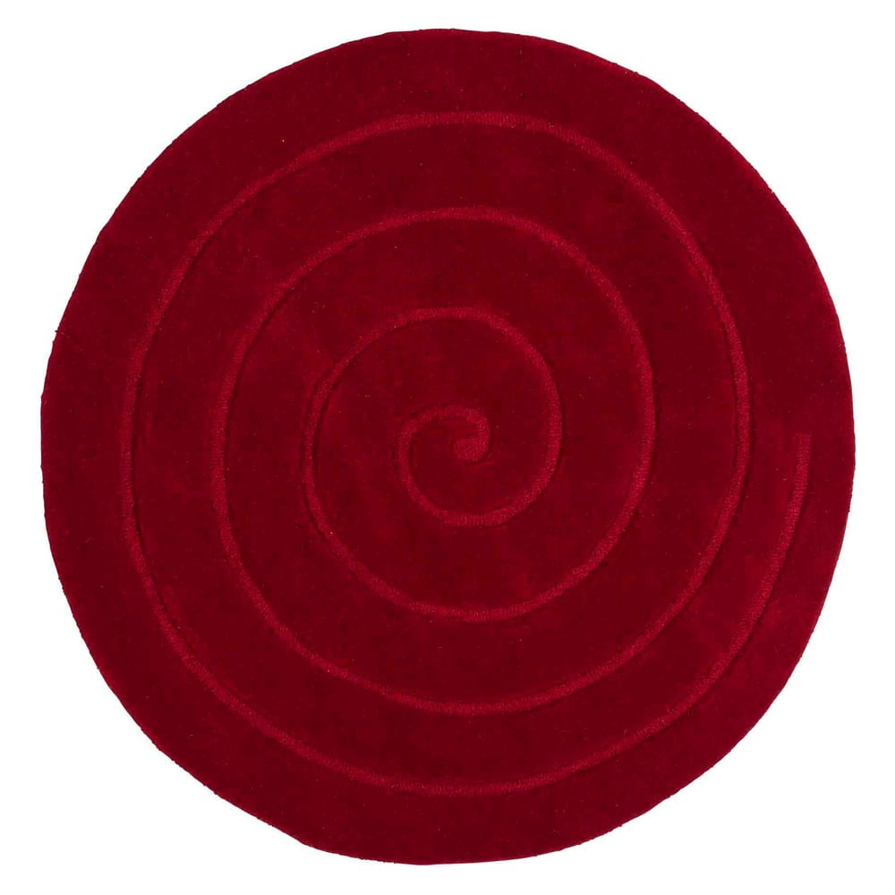 Spiral rubinvörös gyapjú szőnyeg, ⌀ 140 cm - Think Rugs