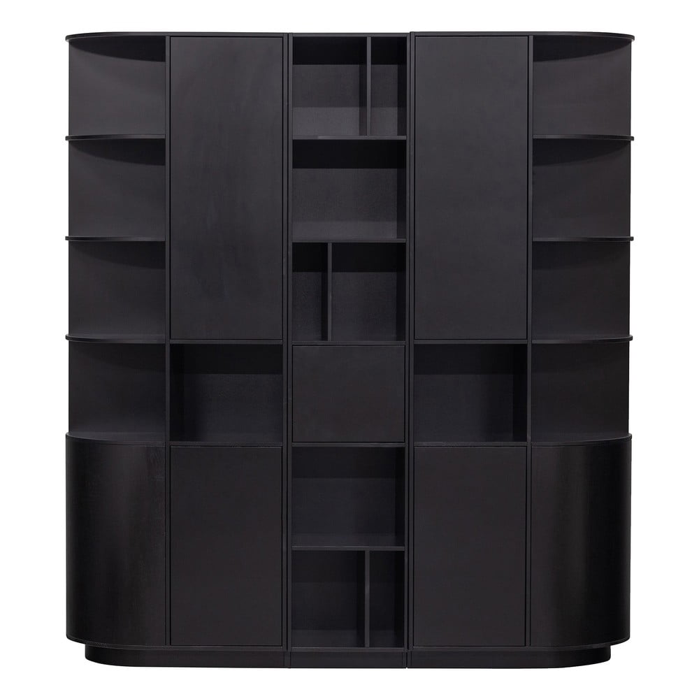 Fekete borovi fenyő moduláris könyvespolc 196x210 cm finca – woood