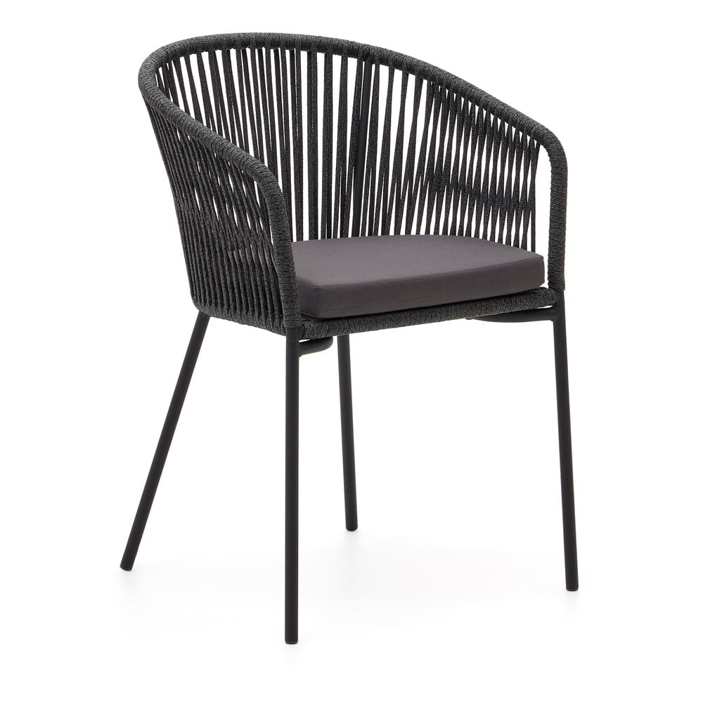 Yanet fekete acélszerkezetű kerti szék - kave home