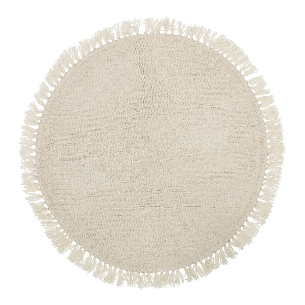 Nature bézs gyapjú szőnyeg, ⌀ 110 cm - bloomingville