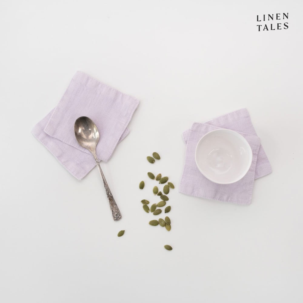 Lila textil poháralátét szett 4 db-os – Linen Tales