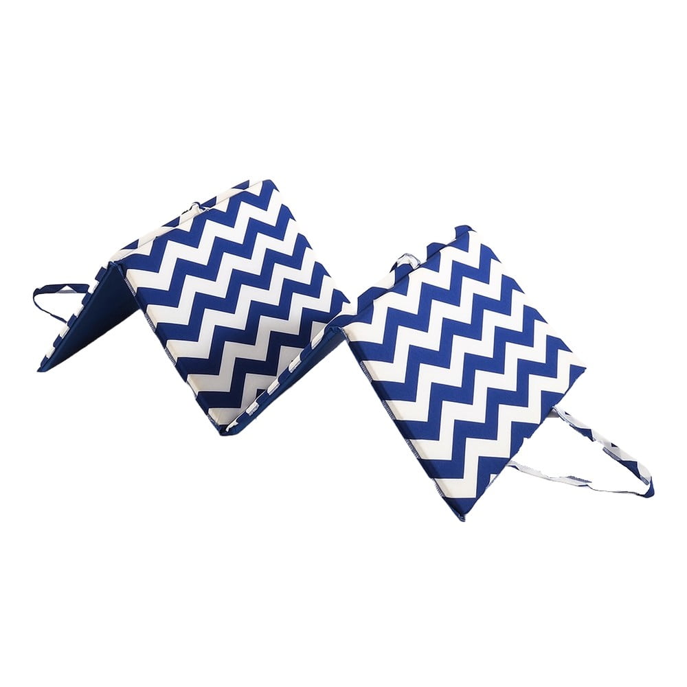 Fehér-kék kerti székpárna napozóágyra 49x137 cm Zig Zag – B.E.S.