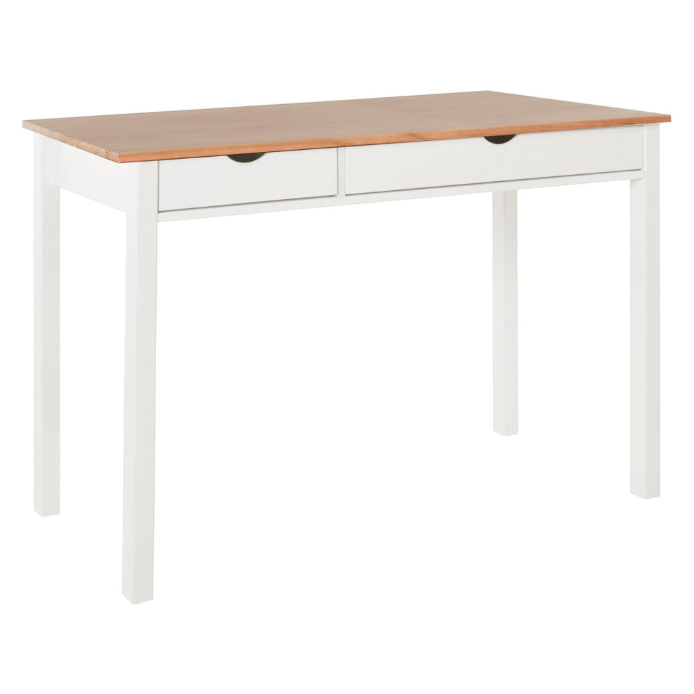 Gava fehér-barna íróasztal borovi fenyőből, hosszúság 120 cm - støraa