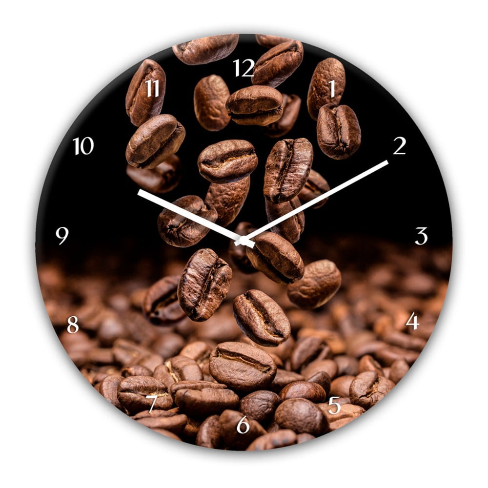 Glassclock Coffee Seeds falióra, ⌀ 30 cm - Styler