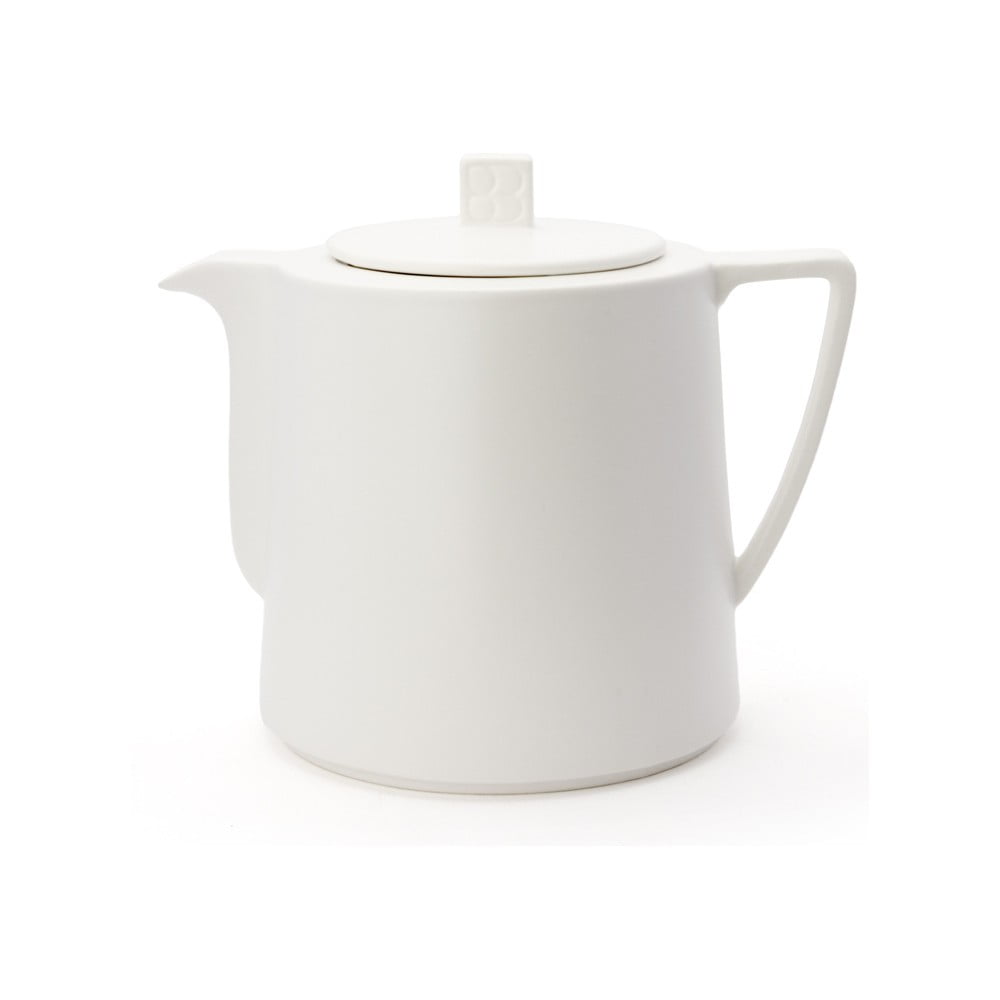 Lund fehér kerámia teáskanna szűrővel szálas teához, 1,5 l - Bredemeijer