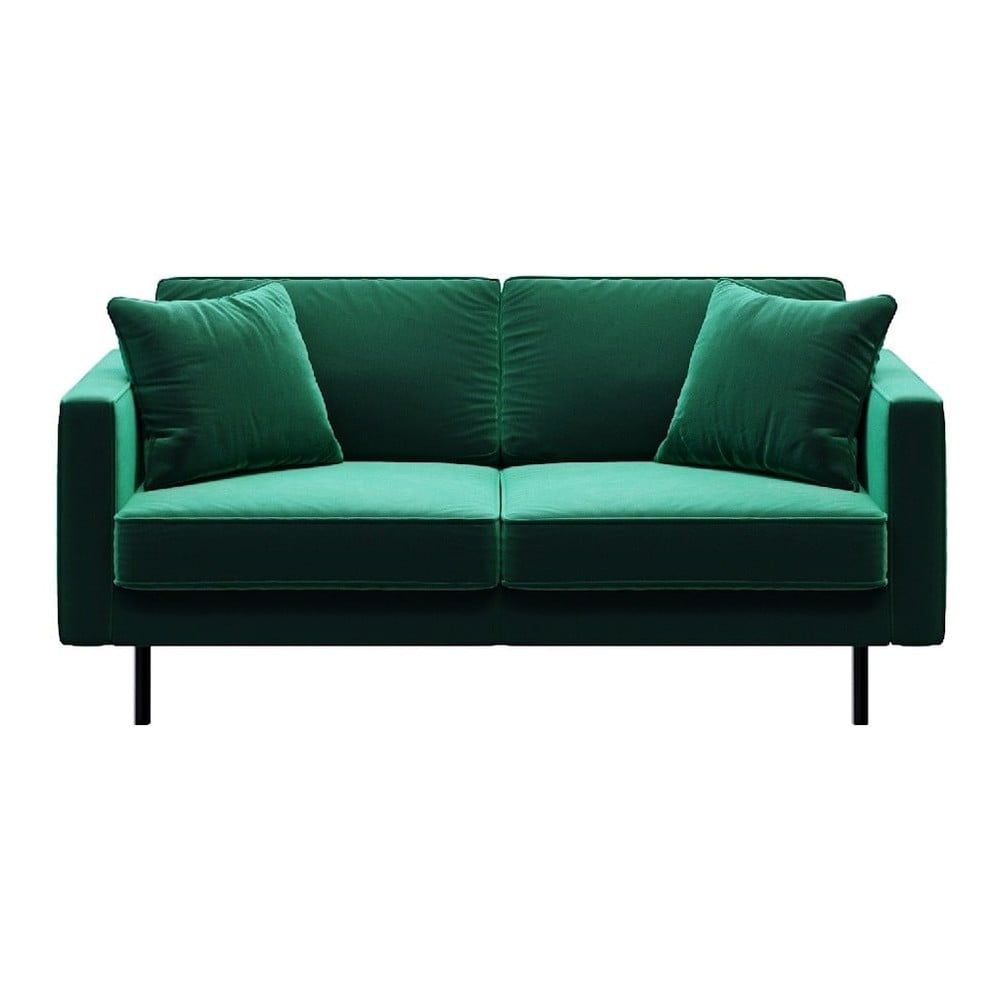 Zöld bársony kanapé 167 cm kobo – mesonica