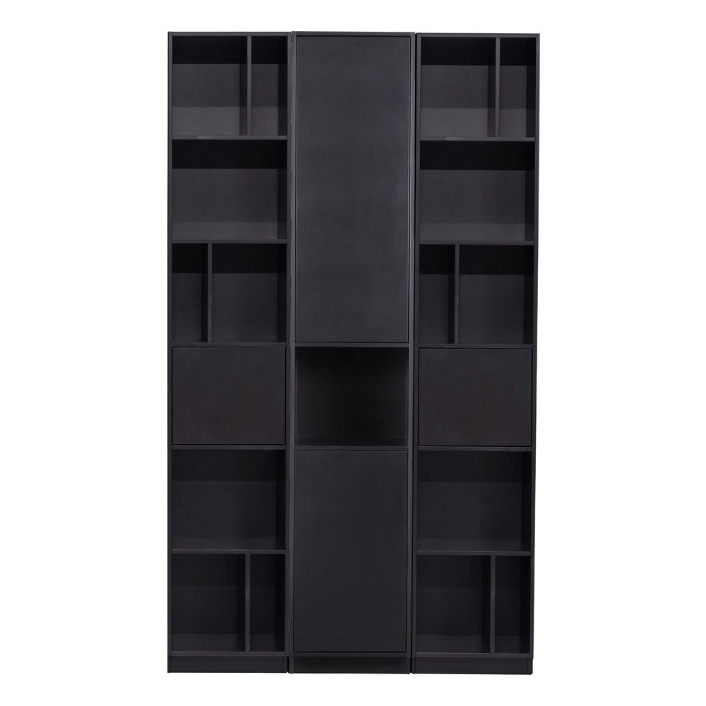 Fekete borovi fenyő moduláris könyvespolc 120x210 cm finca – woood