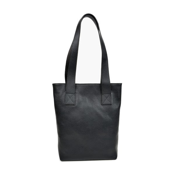 Agatha fekete bőr shopper táska - Mangotti Bags