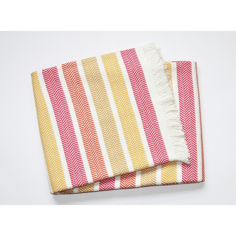 Ocean sárga-rózsaszín nyári pléd, 140 x 180 cm - Euromant
