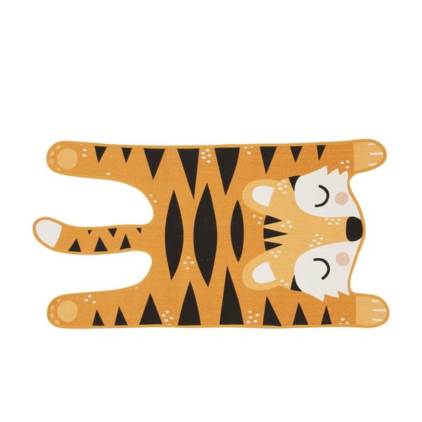 Theo Tiger narancssárga pamut gyerek szőnyeg, 62 x 120 cm - Södahl