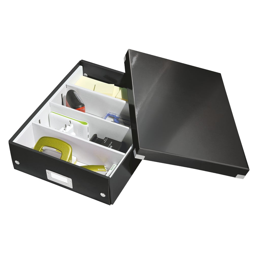 Office fekete rendszerező doboz, hossz 37 cm Click&Store - Leitz