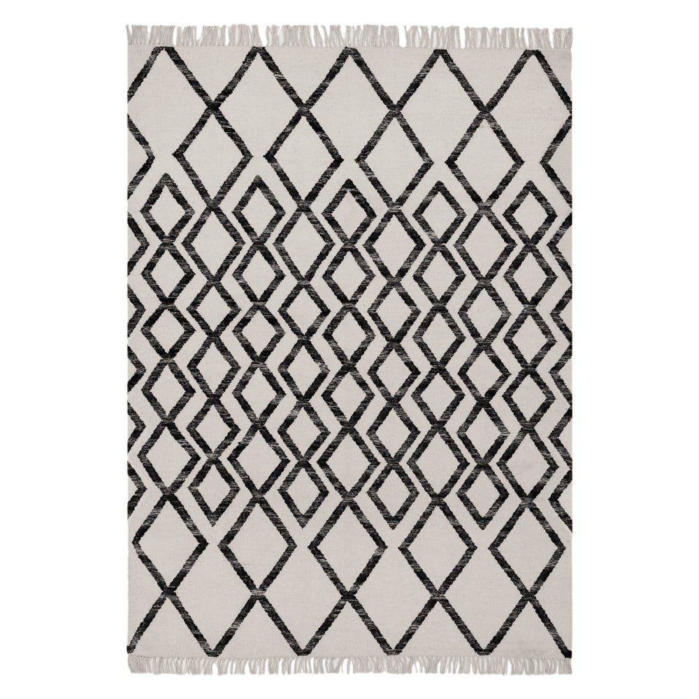 Hackney diamond bézs-fekete szőnyeg, 120 x 170 cm - asiatic carpets