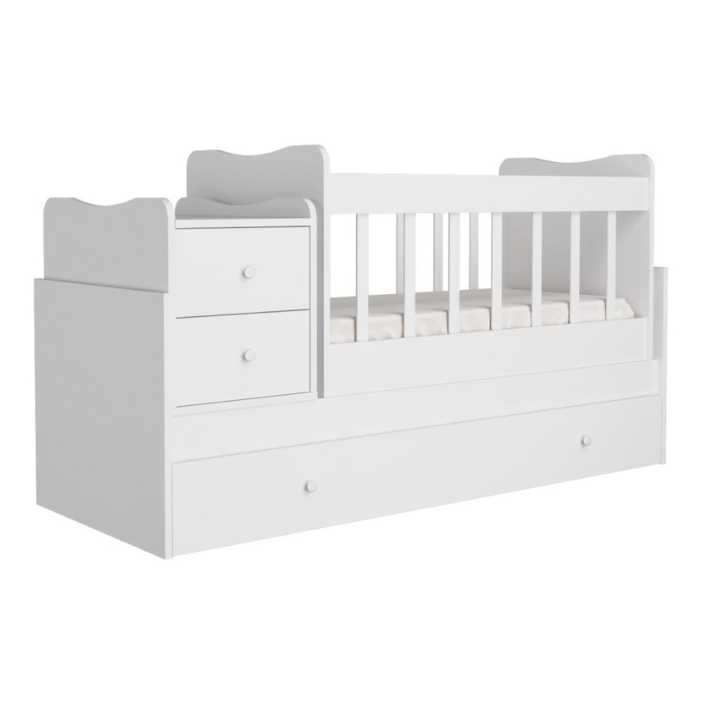 Fehér babaágy tárolóhellyel Sansa – Kalune Design