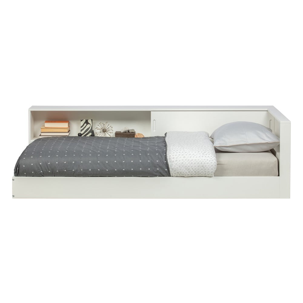 Connect fehér borovi fenyő egyszemélyes ágy, 90 x 200 cm - woood