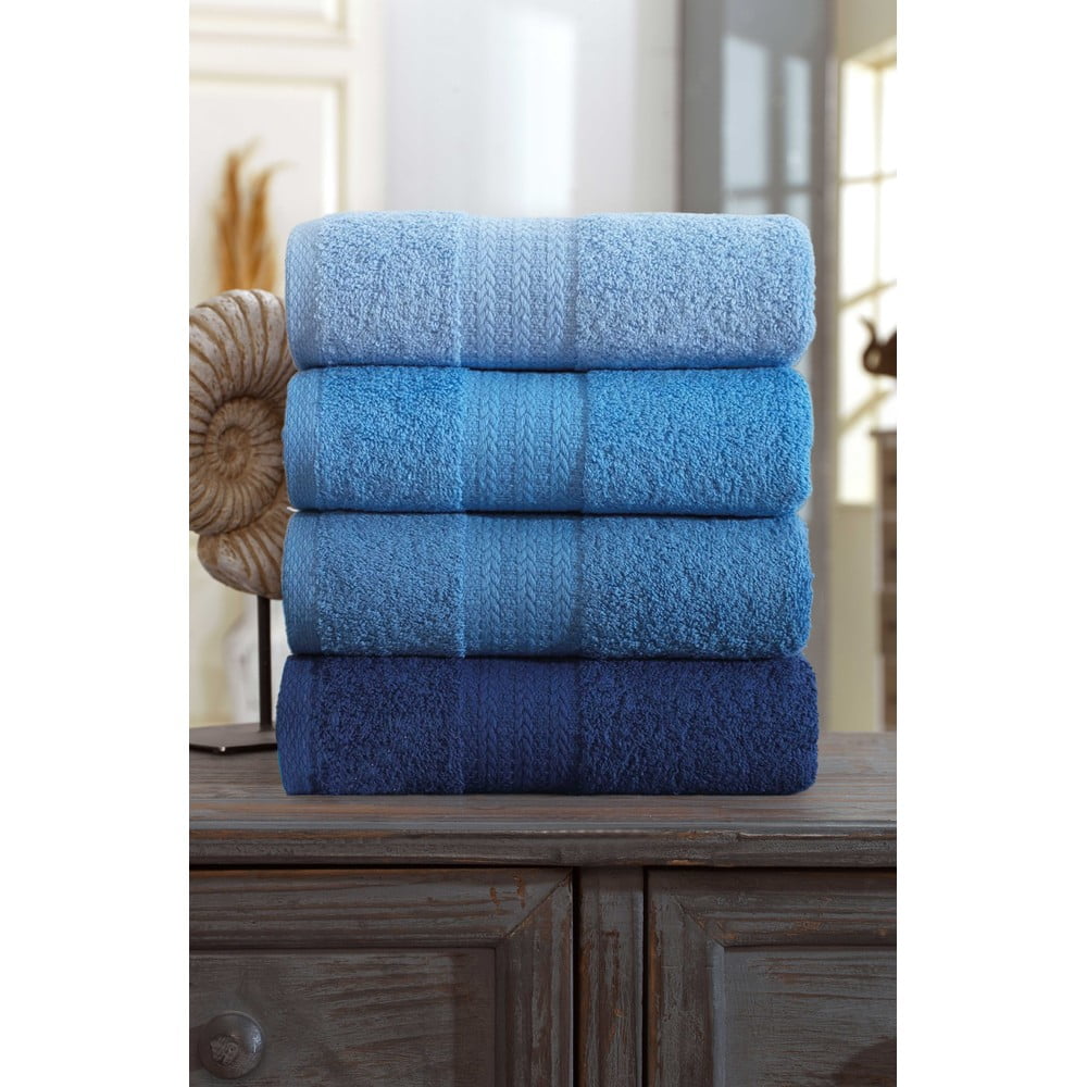 Kék pamut törölköző szett 4 db-os 50x90 cm – Mila Home