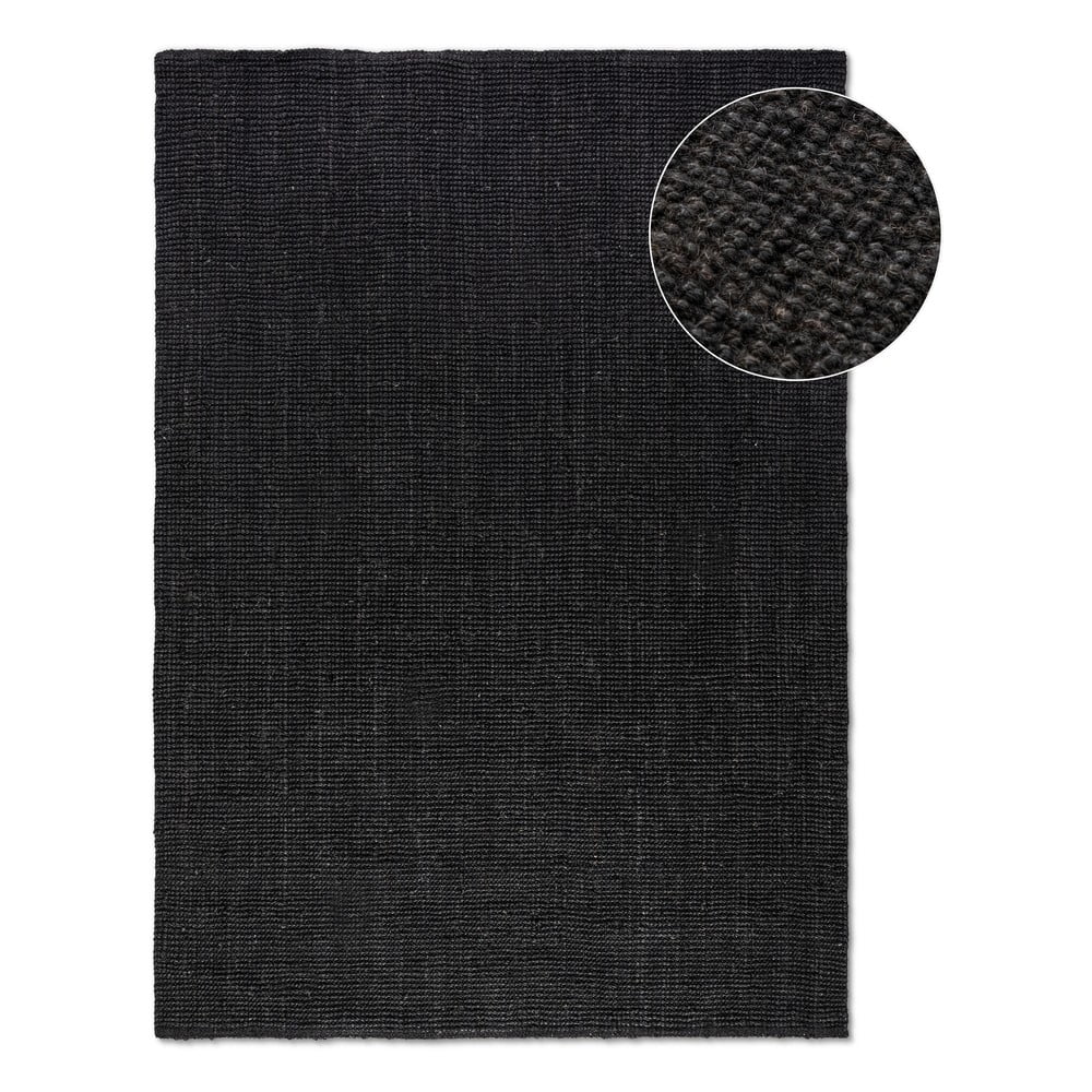 Fekete juta szőnyeg 60x90 cm Bouclé – Hanse Home
